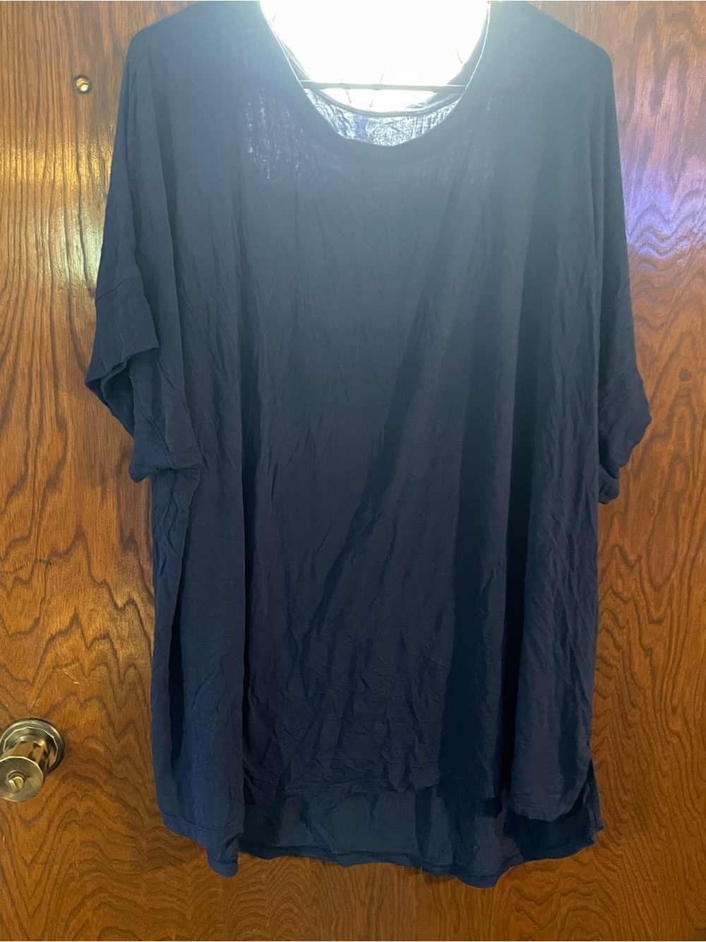Cuddl Duds Women's Navy Short-Sleeve Tunic Top